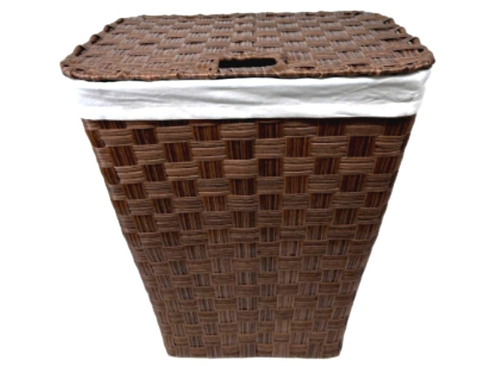 Professional-grade Espresso Woven Hamper with Lid and Removable Liner